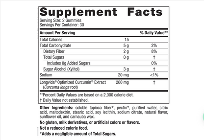 Zero Sugar Curcumin Gummies 60 Gummies