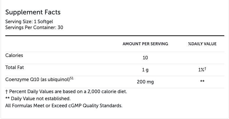 CoQmax™ Ubiquinol 200 mg 30 Softgels