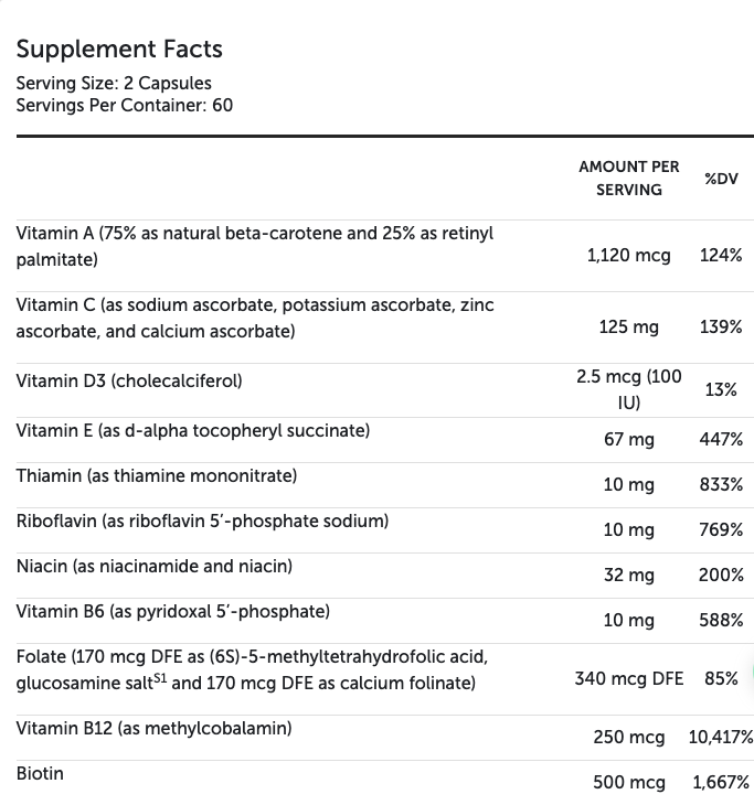 ActivNutrients® without Copper & Iron 120 Capsules